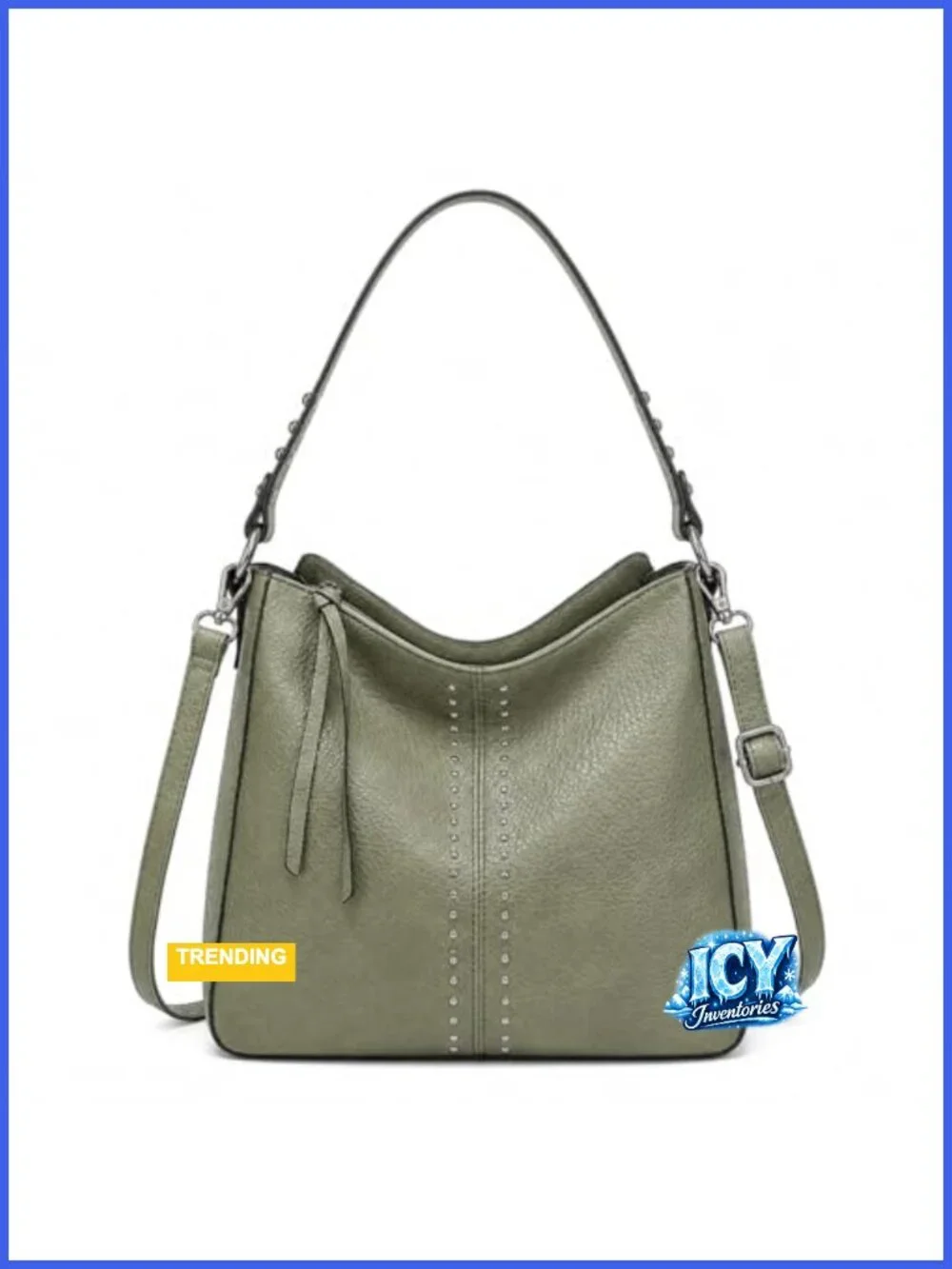 Hobo Bag Faux Leather Crossbody Shoulder Purse Detachable Strap Zip Top Work